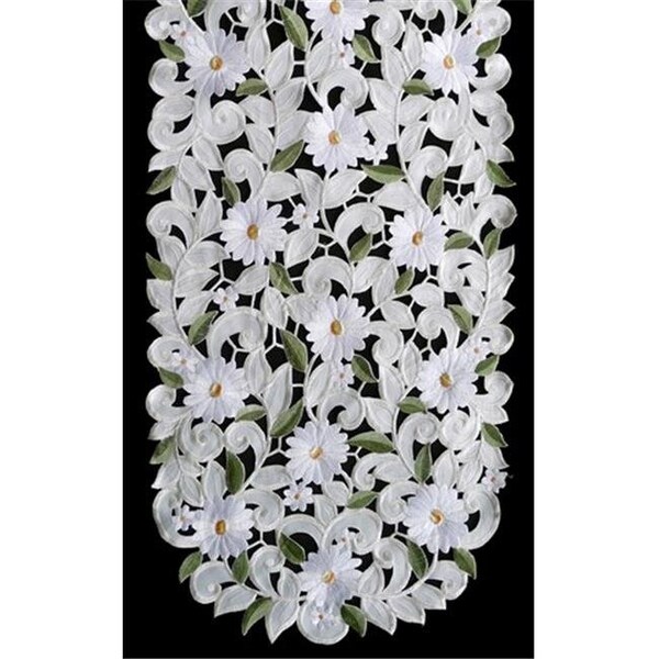 Sinobrite Sinobrite H7667-EG White Daisy Square Table-Topper; 44 x 44 in. H7667/EG(44x44) - main